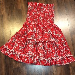 Red floral dress